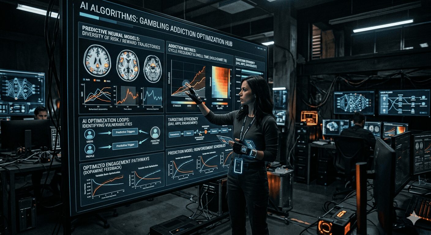 AI algorithms optimizing for gambling addiction